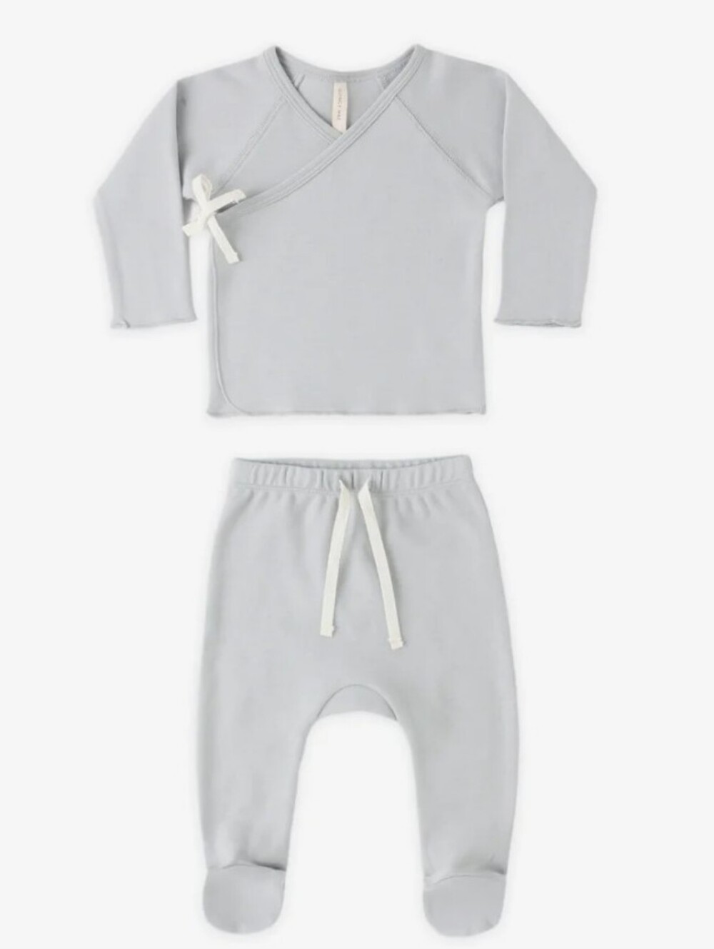 Quincy Mae Light Sky Blue 2 Piece Baby Pajama Set with Matching Hat - Picture 5 of 9